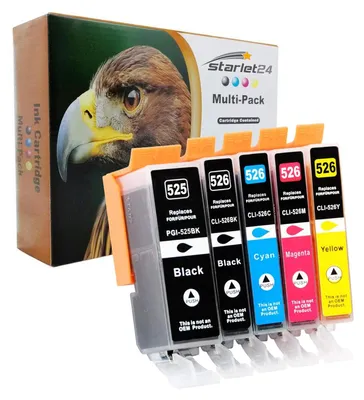 Produktbild von 5er-Pack Kompatible Tintenpatronen für Canon PGI-525 CLI-526 - Maximale Farbbrillanz und Druckleistung