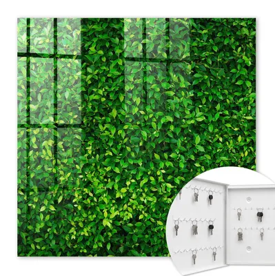 Produktbild von Metall Schlüsselkasten 30 x 30 cm - weißer Schlüsselschrank zur Wandmontage - wandhängende Schlüsselbox mit Tür - nach links öffnend - Schlüsselaufbewahrung für Flur - Büro - Arbeitszimmer - Werkstatt - Garage - Grüner Garten