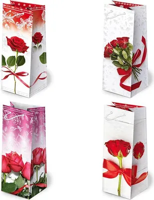 Produktbild von Dekorative Beutel AL2-32 „Rote Rosen“, 10 Stück – PAW S.C.