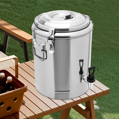 Imagen del producto de Dispensador de bebidas. Modelo térmico. Capacidad: 20 litros. Acero inoxidable. Color: plateado