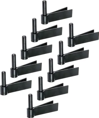 Produktbild von Alberts 863913 Kloben zum Einmauern, F-Mauerhaken, schwarzer Tauchlack, Dornmaß Ø14 mm, 92 x 30 mm, 10er Set