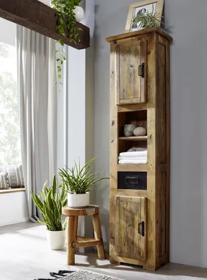 Produktbild von Badhochschrank 45x185cm 'Railroad' Mango & Eisen