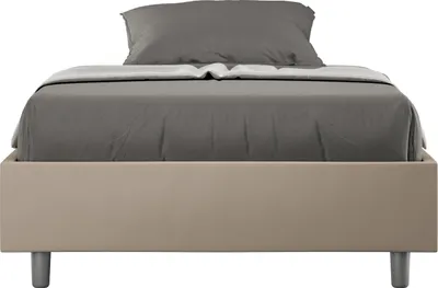 Produktbild von ITYHOME - Gepolstertes Bett mit Bettkasten 120x200 mit Kunstlederbezug Taubengrau Azelia