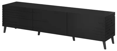 Produktbild von TV Lowboard VANO Schwarz 186 cm breit 48 cm hoch 40 cm tief