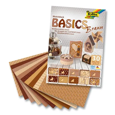 Zdjęcie produktu dla Folia Motivblock Basics, 24x34cm, 30 Blatt, braun