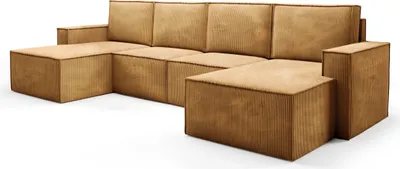 Produktbild von BETTSO klassisch Gepolstertes Ecksofa ORTO aus Cord Gelb