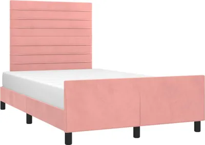 Productafbeelding van vidaXL Bedframe zonder matras, roze, 120x190 cm, fluweel