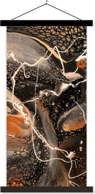 Produktbild von MuchoWow® Textilposter Farbe - Design - Abstrakt 90x180 cm mit schwarzem Rahmen - Dekoration Wohnzimmer