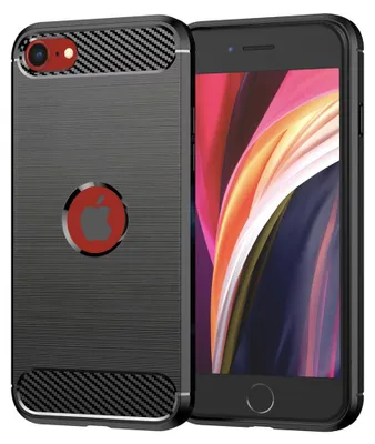 Zdjęcie produktu dla Techsuit silikonowe Etui na iPhone SE 2, SE 2020 SE 3, SE 2022 - czarne
