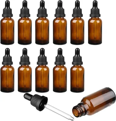 Obrázek produktu pro Solidchoice – 10 ml jantarové skleněné lahvičky s kapátkem (12 kusů)