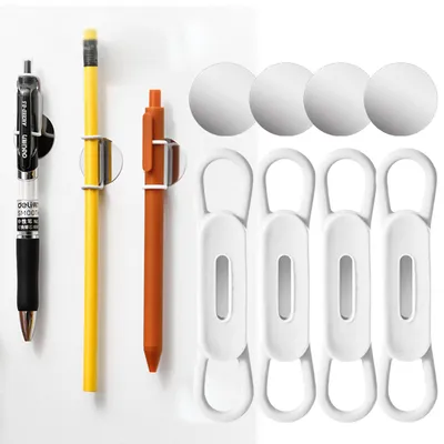 Produktbild von 4-teiliger magnetischer Stifthalter, weißes Silikon, verstellbar, Büroaccessoires