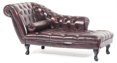 Image de Chesterfield Rouge Chaise Lounge Designer Chaise longue en cuir Chaiselongues Canapé Nouveau