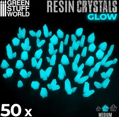 Produktbild von Aqua Turquoise Glow Resin Crystals - Medium