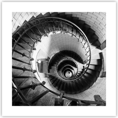 Produktbild von Poster - Poster ohne Rahmen - Treppe Spirale Perspektive - 40x40 cm - Wand Bild - Wanddeko - Wandbilder - Kunstposter - Wandposter - Bilder - Kunstdruck - Wanddekoration - Wandbild - P2XAC40x40-4384