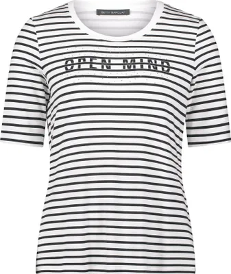 Produktbild von Betty Barclay Basic Jersey Shirt gestreift Rundhals tailliert Halbarm 64 cm
