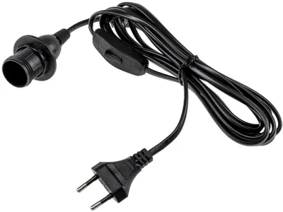 Image de Câble d'alimentation Douille E14 1,4m avec interrupteur noir