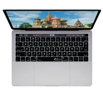 Produktbild von Tastatur Cover Russisch Schwarz für MacBook Pro 13"/15" ab 2016