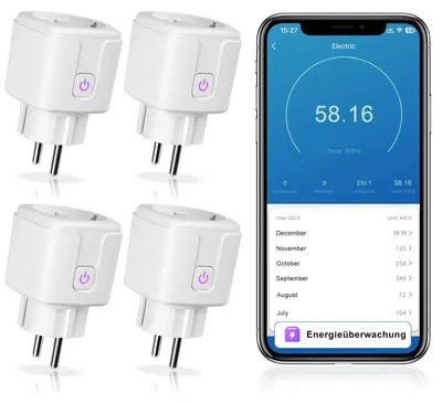 Zdjęcie produktu dla Gniazdko Wi-Fi z pomiarem zużycia energii, inteligentne gniazdko, 16A