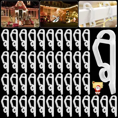 Productafbeelding van Dakgoothaken voor lichtsnoeren - Set van 120 - Lichtsnoerbevestiging - Lichtsnoerhouder - Dakgoothaak
