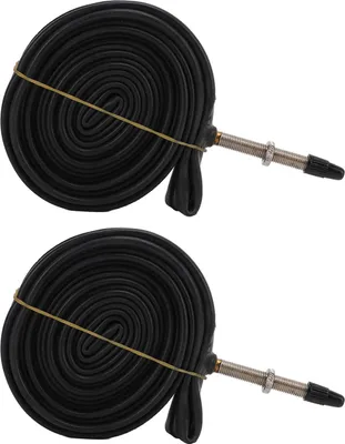 Produktbild von 2er-Pack Fahrradschläuche 700x23C mit Presta-Ventil aus Butylkautschuk und 2 Reifenhebern