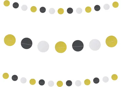 Produktbild von Oblique Unique Kreis Girlande Banner Geburtstag Hochzeit JGA Babyshower Party Deko - gold schwarz weiß