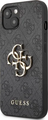 Produktbild von Guess Polyurethan4G Metal Logo Case für iPhone 13 Pro grau Schutzhülle