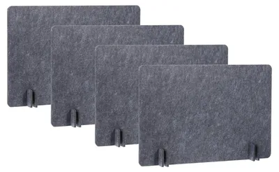 Akustik-Trennwand Set 4er, 61x40 cm, dunkelgrau, freistehend