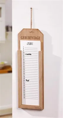 Produktbild von Memoboard "Geburtstage" aus Holz, Geburtstagskalender, Wandkalender, Dauerkalender