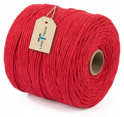 Produktbild von Linotech Baumwollkordel für Makramee Rot 3mm 200m