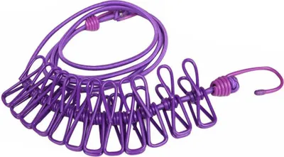 Produktbild von Tragbare elastische winddichte Trocknungskleiderkleiderkleiderlinie mit 12 Clips-Lila