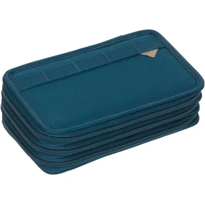 Produktbild von Lässig Etui Triple Unique Navy, Weiches Federmäppchen, Polyester, Navy, Einfarbig, Reißverschluss, 128 mm