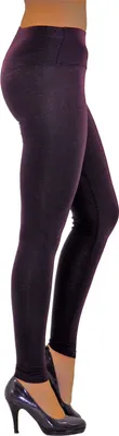Produktbild von Damen Leggings Leggins lang hoher Bund dunkellila L