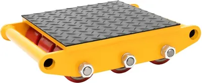 Zdjęcie produktu dla Podwozie transportowe do maszyn – wózek transportowy – nośność 15 t – z 9 rolkami – do dużych urządzeń – kolor żółty