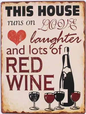 Produktbild von Blechschild RED WINE - Wandschild im Vintage Look