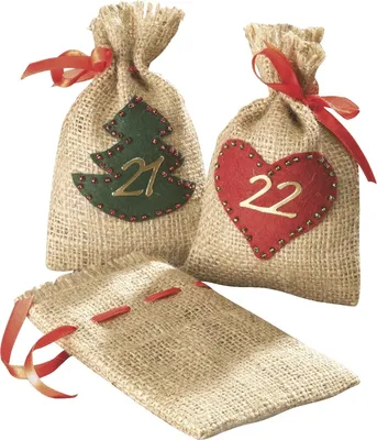 Produktbild von Jute-Säckchen 12,5x9cm natur Packung mit 24 Stück