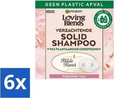 Immagine prodotto di Garnier - Miscele Amare Avena Mite - Shampoo solido - Capelli fragili - 60 g - Confezione vantaggiosa - 6 pezzi