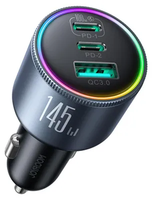 Obrázek produktu pro Joyroom JR-CCN07 autonabíječka 145 W s 2× USB-C, USB-A a 100W USB-C kabelem