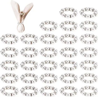 Image de Élégants ronds de serviette Parel, lot de 30, pour le dîner et la décoration