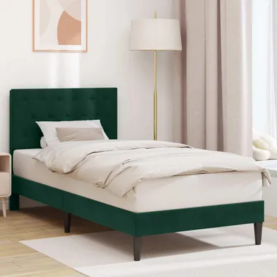 Obrázok produktu pre Maison Exclusive – Rám postele s čelom, tmavozelený, 90 x 190 cm, zamat
