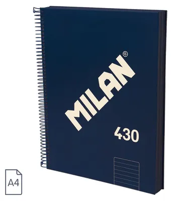 Produktbild von Milan 57142E120BG, Einfarbig, Blau, A4, 120 Blätter, 95 g/m², Liniertes Papier