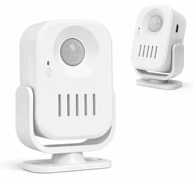 Produktbild von Bewegungsmelder Alarm 120dB mit 20s Sprachaufnahme, 360° drehbar, 3 Lautstärken – Türgong & Eingangsalarm für Geschäft, Büro & Pflege