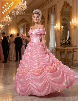 Produktbild von Premium Prinzessinnen-Kostüm in Rosa für Damen - XXL