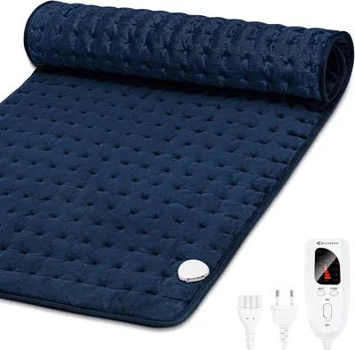 Productafbeelding van Verwarmingskussen voor de rug, 92x50 cm, met 6 warmtestanden en 4 timerinstellingen. Wasbare verwarmde deken met automatische uitschakeling, geschikt voor de schouders