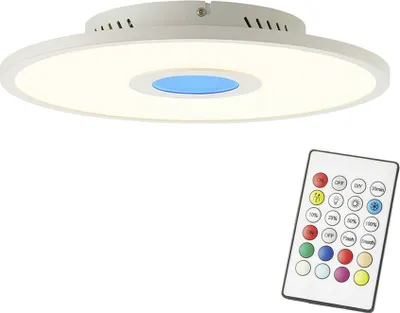 Produktbild von Brilliant LED Deckenleuchte Aufbaupanel Odella Weiß Ø35cm 19W 2140lm RGBW 2700K-6500K Dimmbar mit Fernbedienung