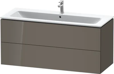 Produktbild von Waschtischunterbau L-CUBE 1220x481x550mm flannel grey hochglanz flannel grey hochglanz