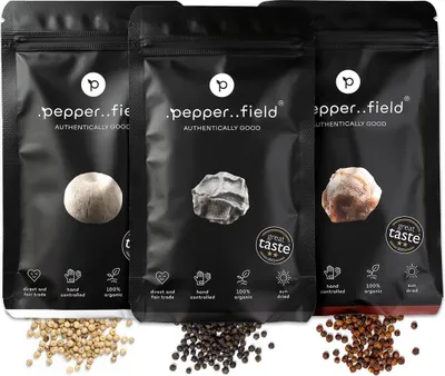 Immagine prodotto di pepe...di campo Pepe di Kampot nero, rosso e bianco (3 × 50 g)