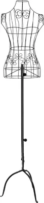 Produktbild von Weibliche Schaufensterpuppe, Eisenmaterial, verstellbare Höhe 140 - 160 cm, Oberkörpertyp, schwarze Farbe, moderner Stil
