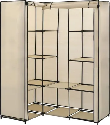 Obrázek produktu pro vidaXL Eckkleiderschrank Creme 130 x 87 x 169 cm