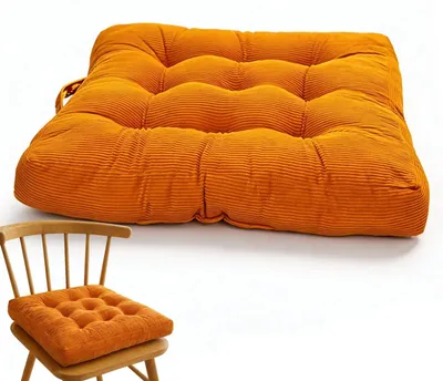 Sitzkissen 40x40 cm, 10 cm dick, Baumwolle, Orange