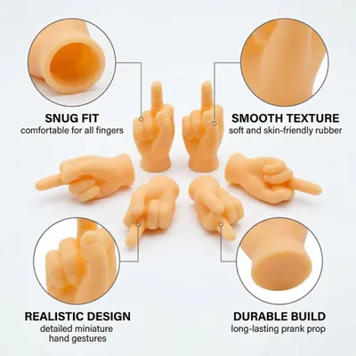 Imagen del producto de Muñecos de dedo de goma, 10 unidades, miniaturas de manos, para gestos creativos